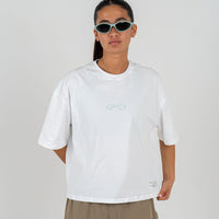 CROPPED T SHIRT / FADED WHITE