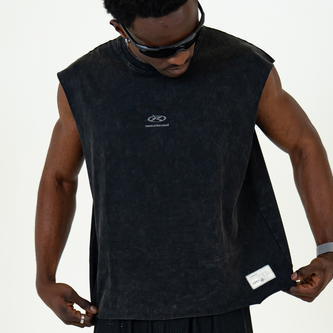 CROPPED TANK / WASHED BLACK
