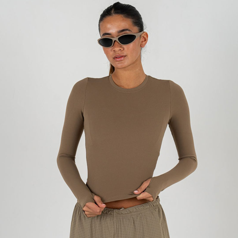 WOMENS CROPPED LONG SLEEVE / ROCK – RENDEZVOUS