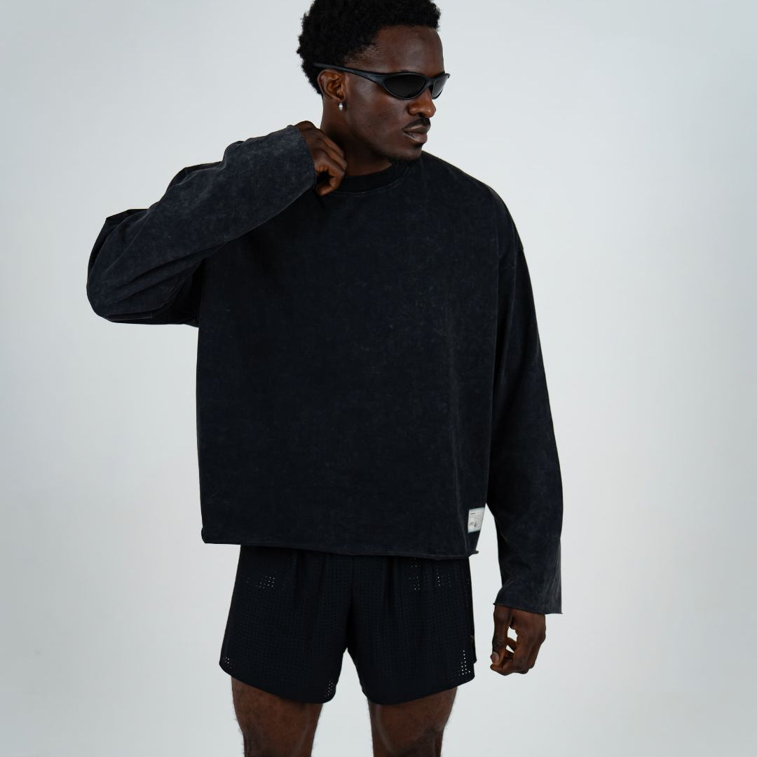 LONG SLEEVE / WASHED BLACK