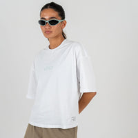 CROPPED T SHIRT / FADED WHITE