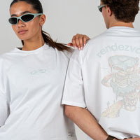 CROPPED T SHIRT / FADED WHITE