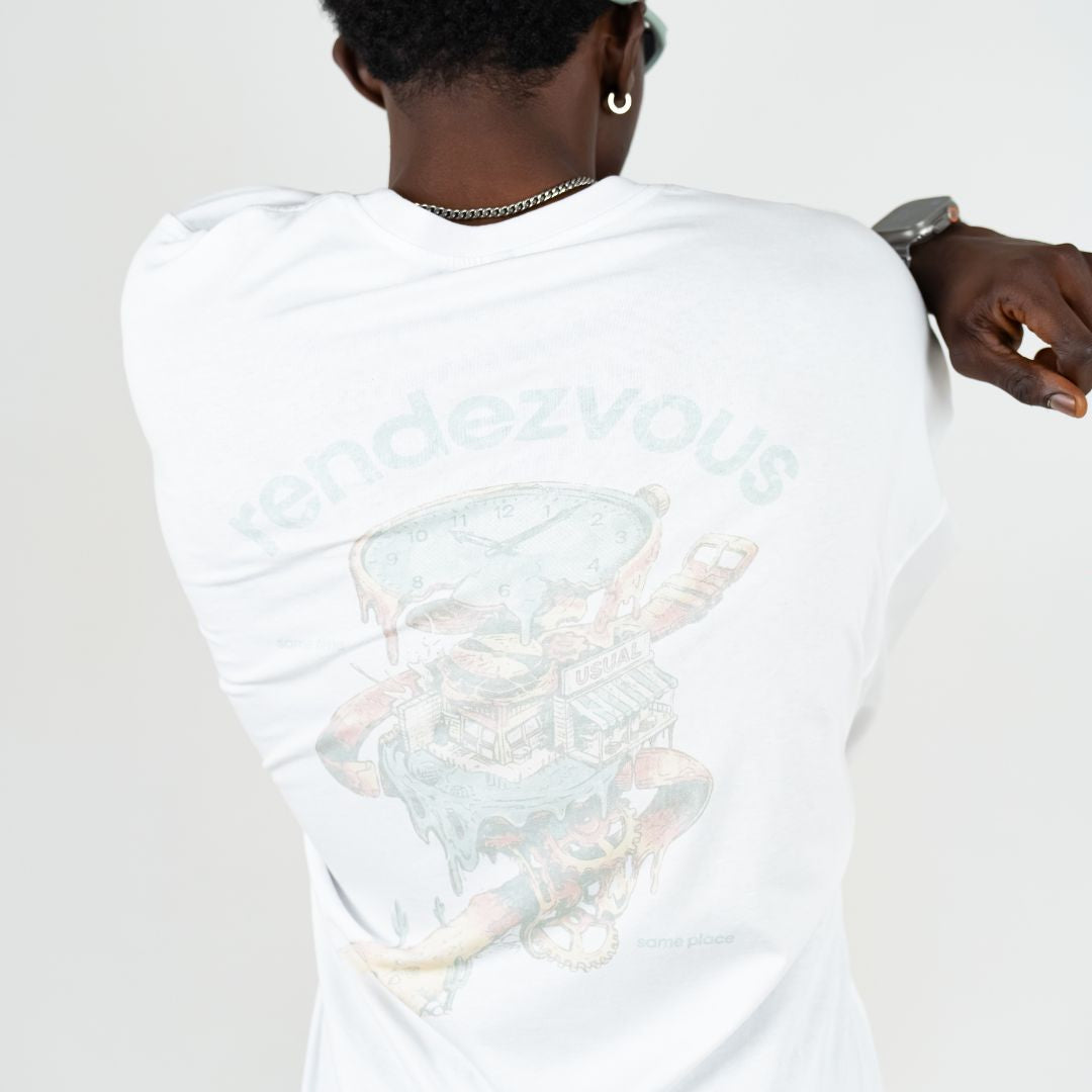 CROPPED T SHIRT / FADED WHITE