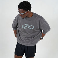 CROPPED T SHIRT / WASHED GREY