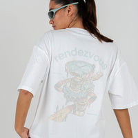 CROPPED T SHIRT / FADED WHITE